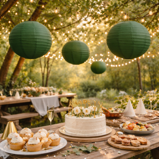 Boule Lampion papier Vert...