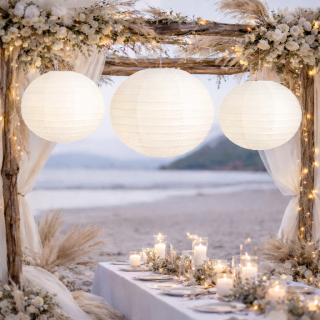 Boule Lampion papier Ivoire...