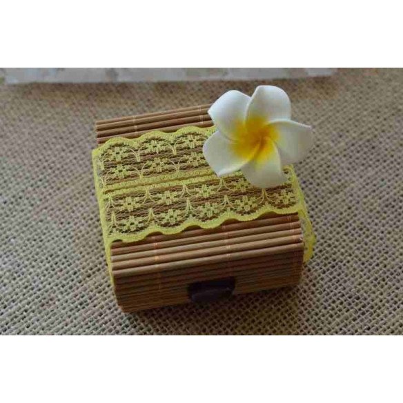 Ruban dentelle jaune citron 45mmX5mètres