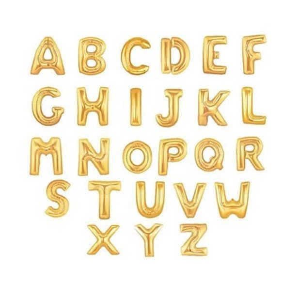 Ballon lettre or métallique 30cm