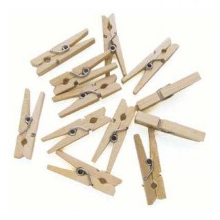 Mini pinces bois couleur naturel