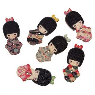 kokeshi en bois (sachet de 10)
