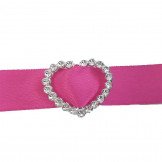 Boucle passe ruban cœur argent acrylique