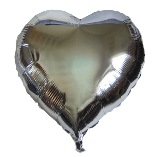 Ballon coeur argent aluminium 45cm
