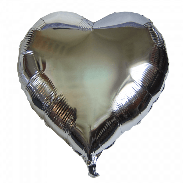 Ballon coeur argent aluminium 45cm