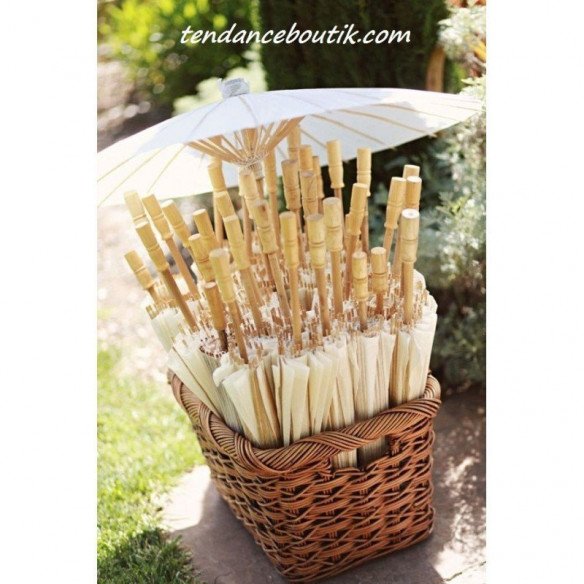 Ombrelle en papier Blanche