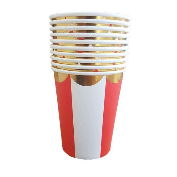 Gobelet rouge à rayures X10