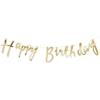 Guirlande happy birthday dorée