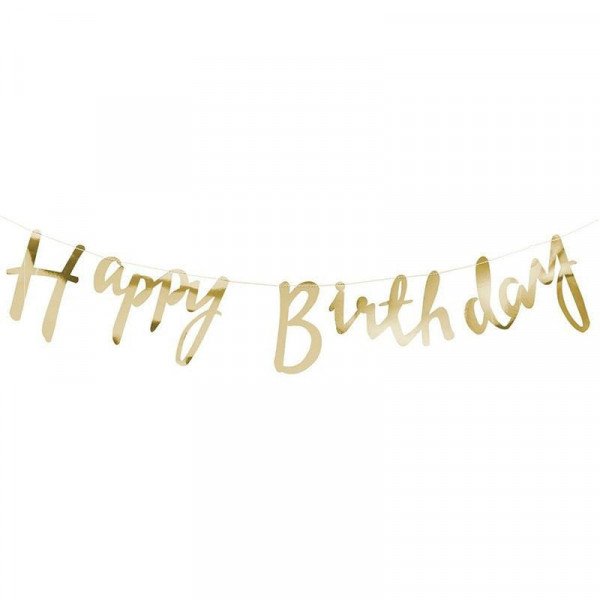 Guirlande happy birthday dorée