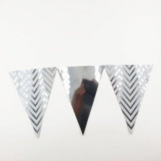 Guirlande fanion chevron argent