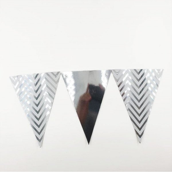 Guirlande fanion chevron argent
