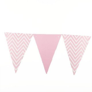 Guirlande fanion chevron rose
