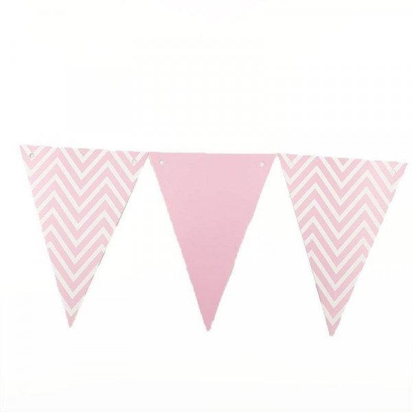 Guirlande fanion chevron rose