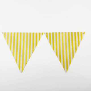 Guirlande de fanions jaune à rayures (2m)