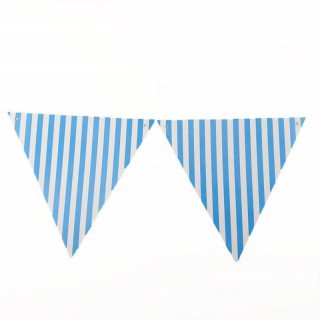 Guirlande fanions à rayures bleu (2m)