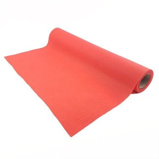 Chemin de table rouge effet tissus