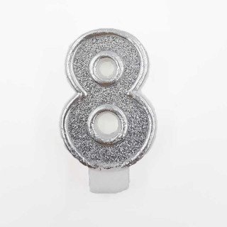 Bougie anniversaire chiffres argent