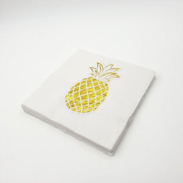 Grande serviette papier ananas or x20