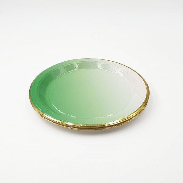 10 petites assiettes carton vert dégradé 10 petites assiettes carton vert dégradé