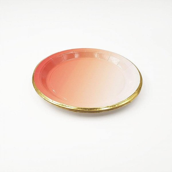 10 petites assiettes carton peche dégradé 10 petites assiettes carton peche dégradé