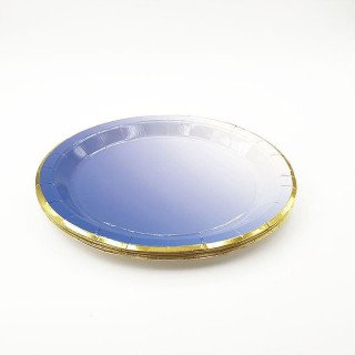 10 assiettes carton bleu dégradé