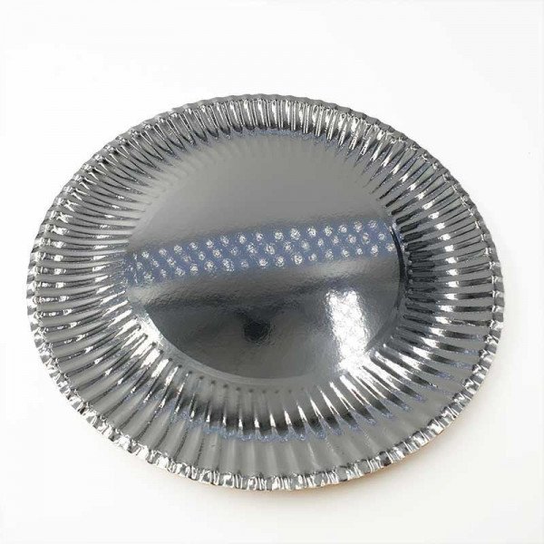 10 assiettes argent striée 30cm