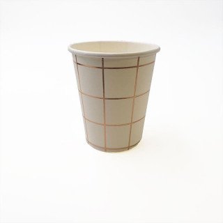 10 gobelets blanc motif rose gold