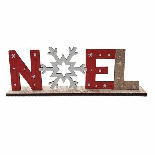 Lettre NOEL rouge et blanc flocon de neige