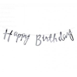 Guirlande Happy Birthday argent
