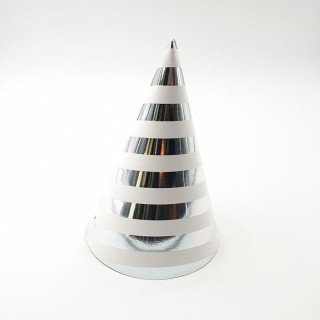 Lot de 10 chapeaux rayures argent