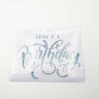 Stickers happy birthday argent