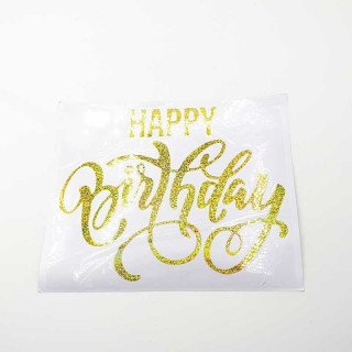 Stickers happy birthday doré