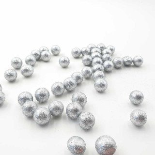 Sachet de petites boules brillantes argenté 20mm