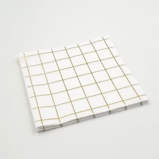 Serviette papier à carreaux or x20