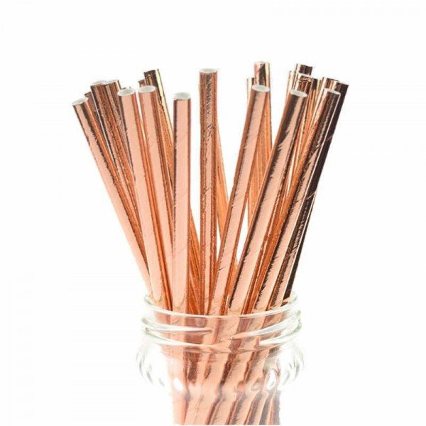 25 pailles rose gold