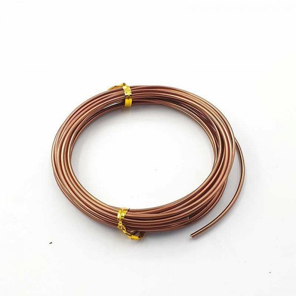 Fil aluminium marron 2mm X 5 mètres