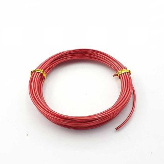 Fil aluminium rouge 2mm X 5 mètres