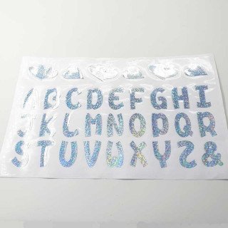 Stickers lettres alphabet argent