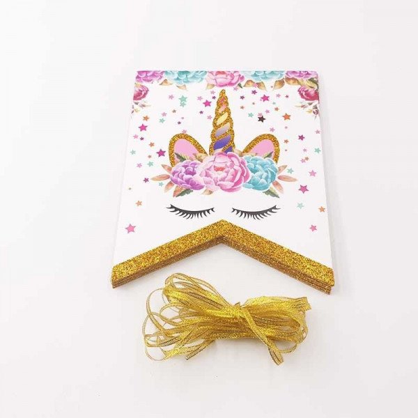 Guirlande happy birthday licorne