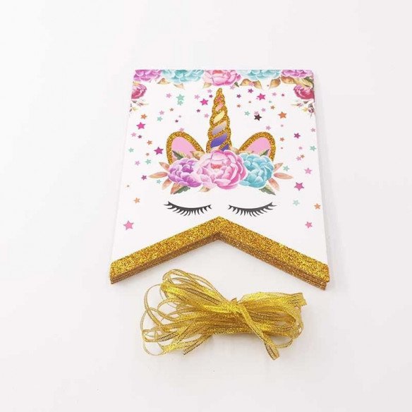 Guirlande happy birthday licorne