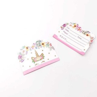 10 cartes d'invitation licorne