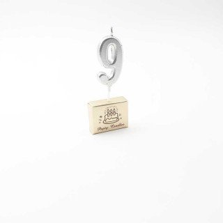 Bougie anniversaire chiffre argent sur pic