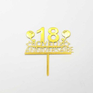 Cake topper anniversaire 18 ans