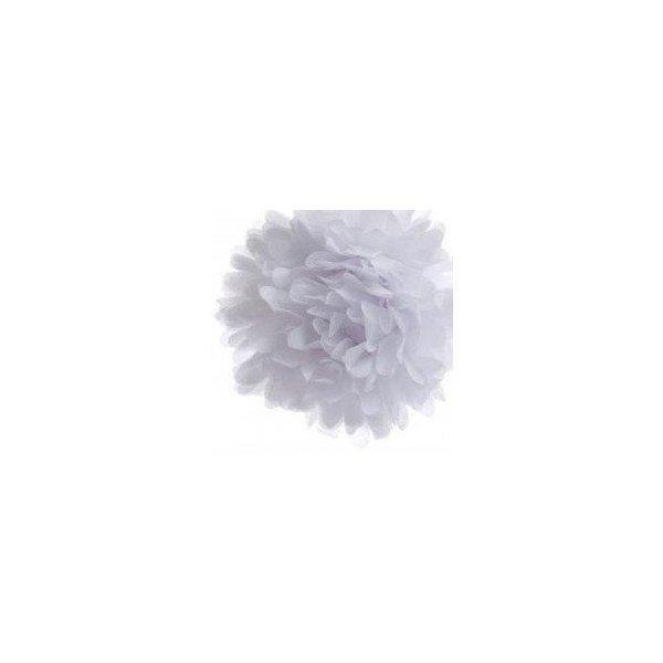 Pompon Fleur Papier de Soie blanc 35cm Pompon Fleur Papier de Soie blanc 35cm