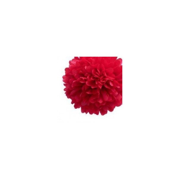Pompon Fleur Papier de Soie rouge 35cm Pompon Fleur Papier de Soie rouge 35cm
