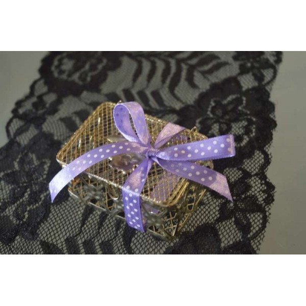 ruban satin à pois  10mm de large au mètre