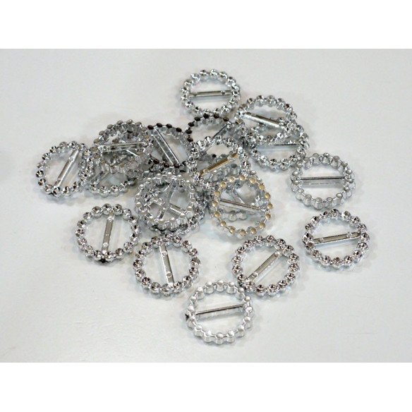 Boucle passe ruban ronde 22mm acrylique (sachet de 100)