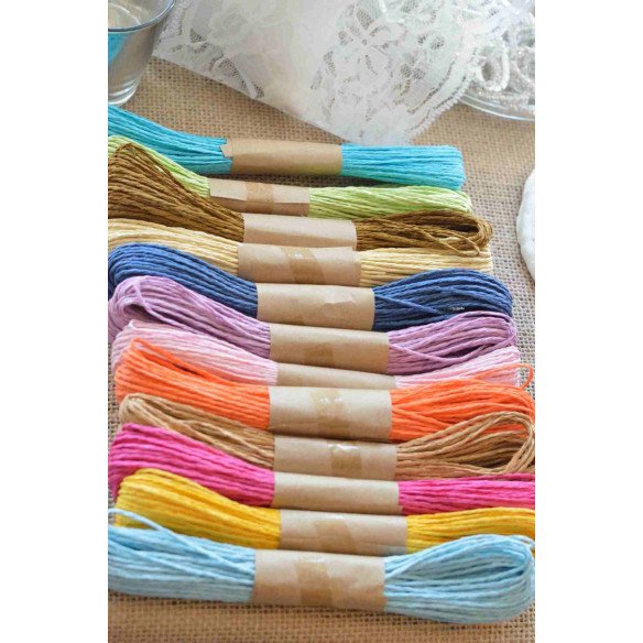 Ficelle raphia papier torsadée parme