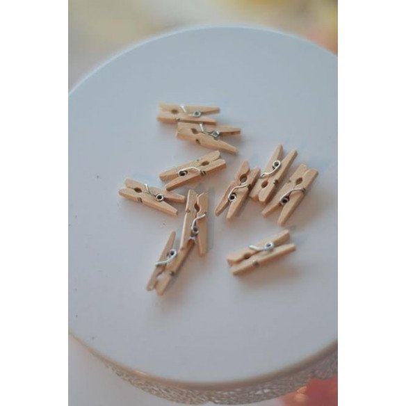 Mini pinces bois couleur naturel