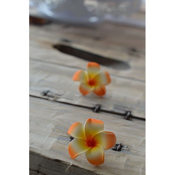 Fleur frangipannier artificielle orange Fleur frangipannier artificielle orange